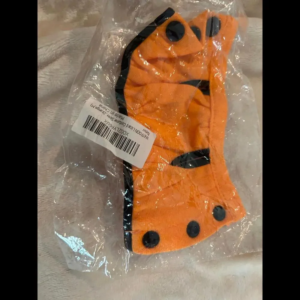 Pet lizard costume orange medium
